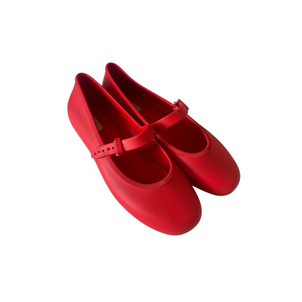 Melissa Red Jelly Mary Jane Flats Vegan Shoes Brazil Size 9 US 40 EUR